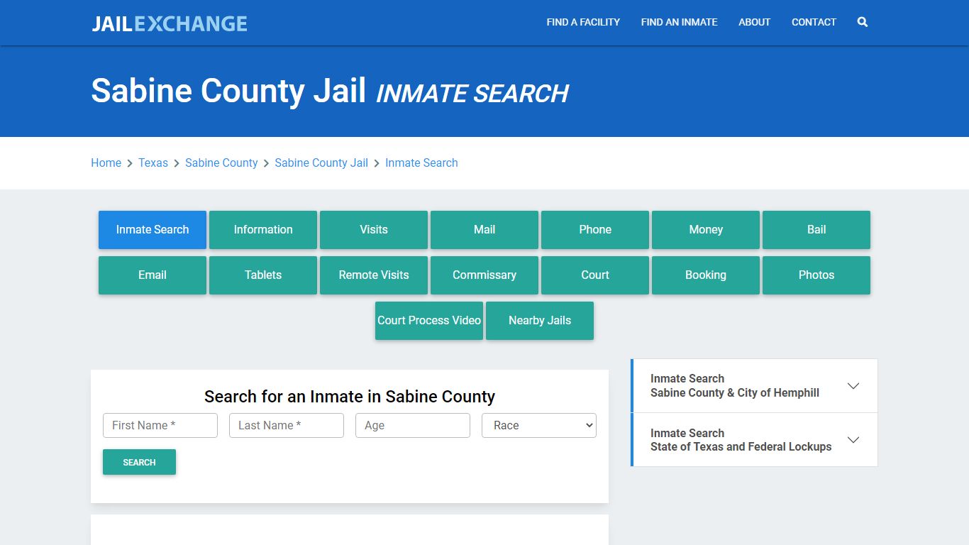 Sabine County Jail, TX Inmate Search: Roster & Mugshots