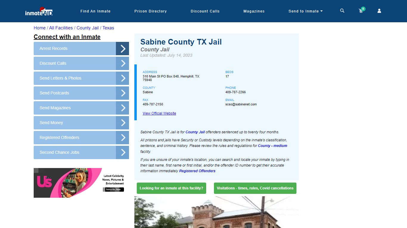 Sabine County TX Jail - Inmate Locator - Hemphill, TX