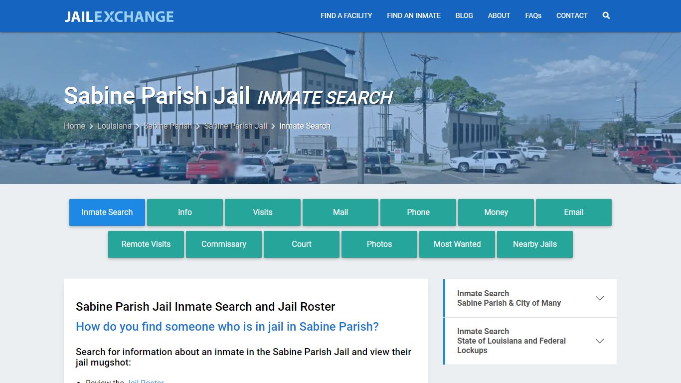 Inmate Search: Roster & Mugshots - Sabine Parish Jail, LA