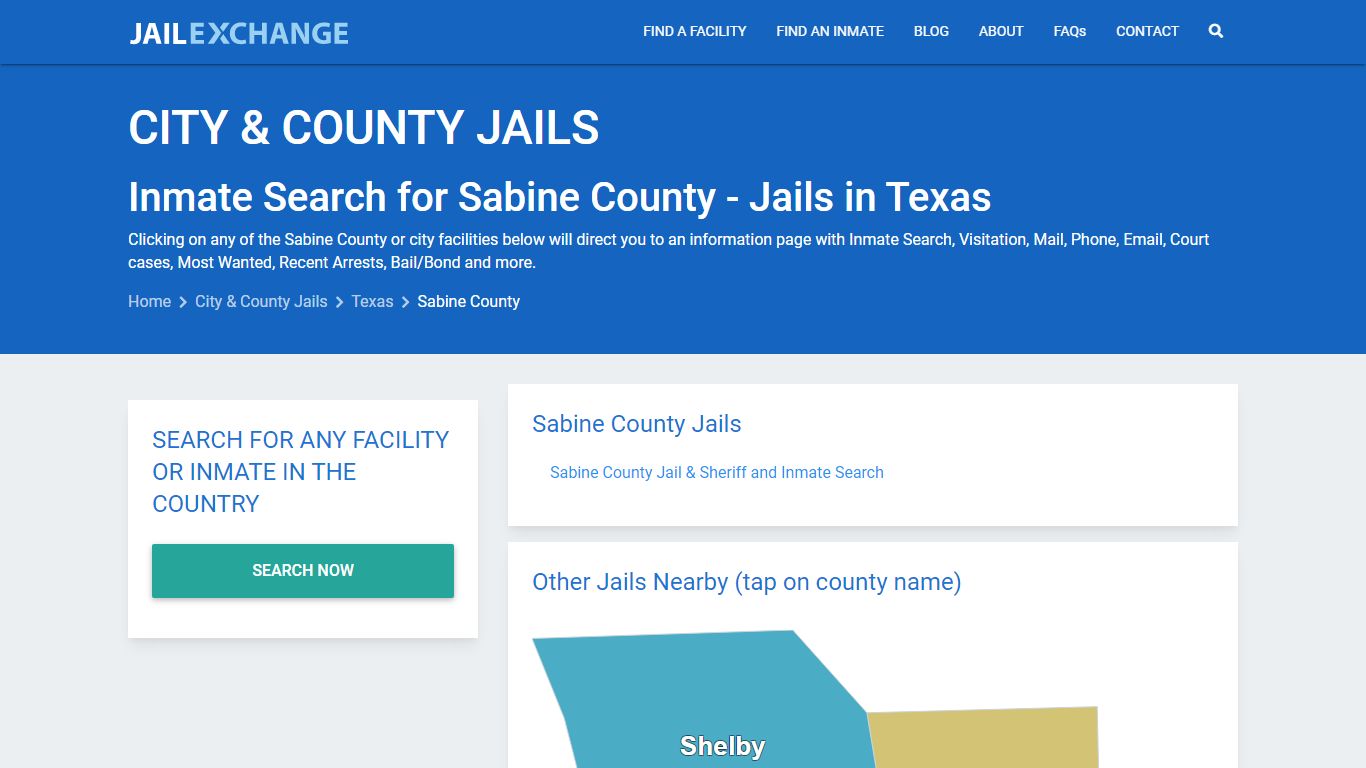 Inmate Search for Sabine County | Jails in Texas - Jail Exchange